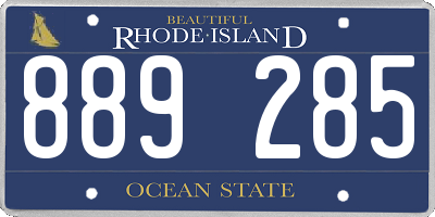 RI license plate 889285