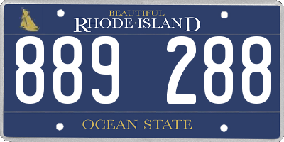 RI license plate 889288