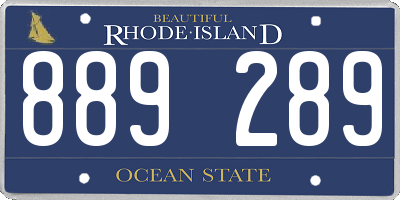 RI license plate 889289