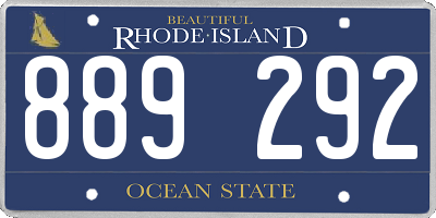 RI license plate 889292