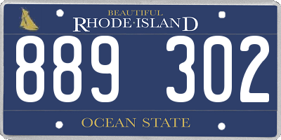 RI license plate 889302