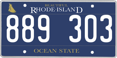 RI license plate 889303