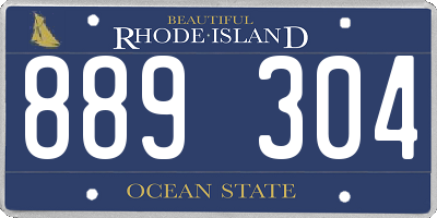 RI license plate 889304