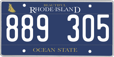 RI license plate 889305