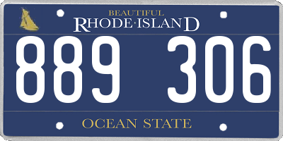 RI license plate 889306