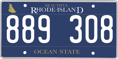 RI license plate 889308