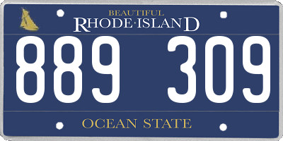 RI license plate 889309