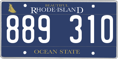 RI license plate 889310