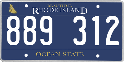 RI license plate 889312