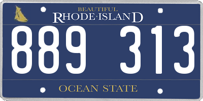 RI license plate 889313