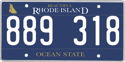 RI license plate 889318