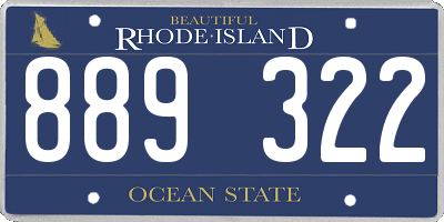 RI license plate 889322