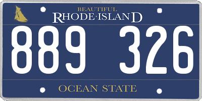 RI license plate 889326