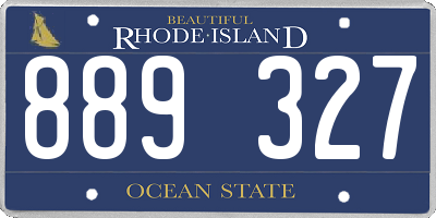 RI license plate 889327