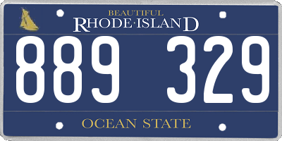 RI license plate 889329