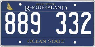 RI license plate 889332