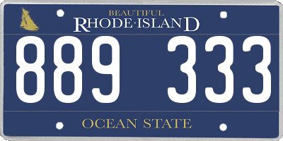 RI license plate 889333