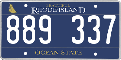 RI license plate 889337