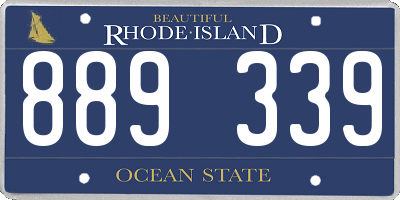 RI license plate 889339