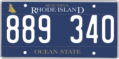 RI license plate 889340