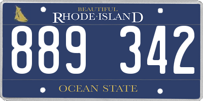RI license plate 889342