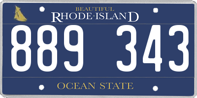 RI license plate 889343