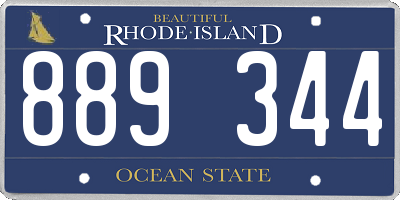RI license plate 889344