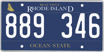 RI license plate 889346