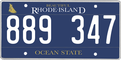 RI license plate 889347