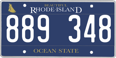 RI license plate 889348