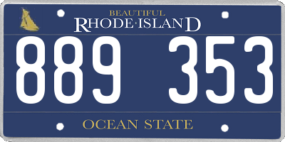 RI license plate 889353