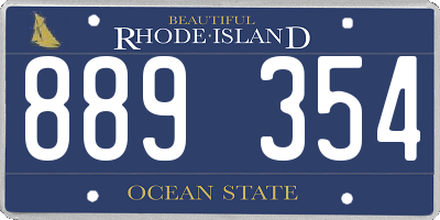 RI license plate 889354