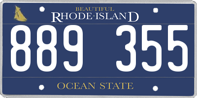 RI license plate 889355