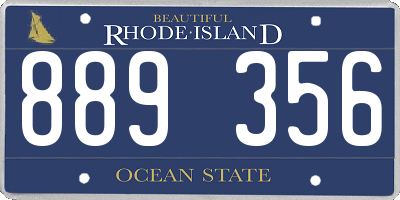 RI license plate 889356