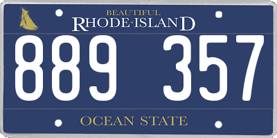 RI license plate 889357
