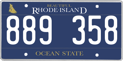 RI license plate 889358