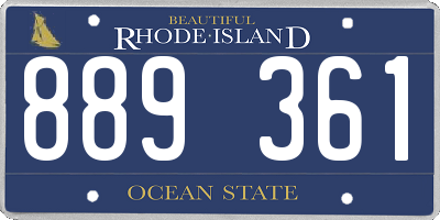 RI license plate 889361