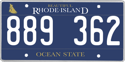 RI license plate 889362