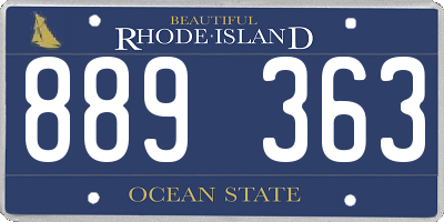RI license plate 889363