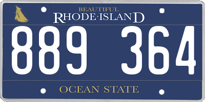 RI license plate 889364