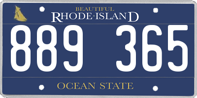 RI license plate 889365