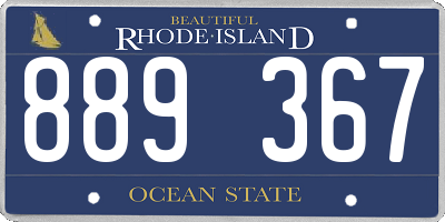 RI license plate 889367