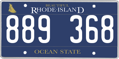 RI license plate 889368
