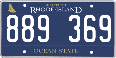 RI license plate 889369
