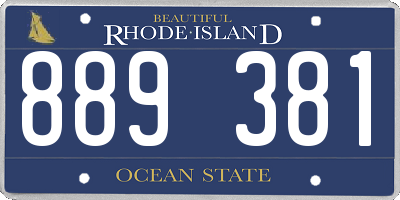RI license plate 889381