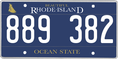 RI license plate 889382