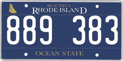 RI license plate 889383