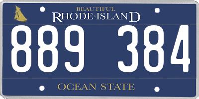 RI license plate 889384