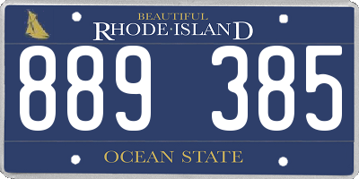 RI license plate 889385