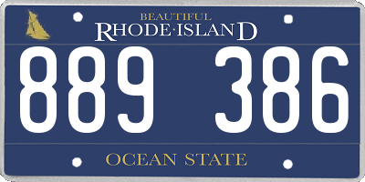 RI license plate 889386